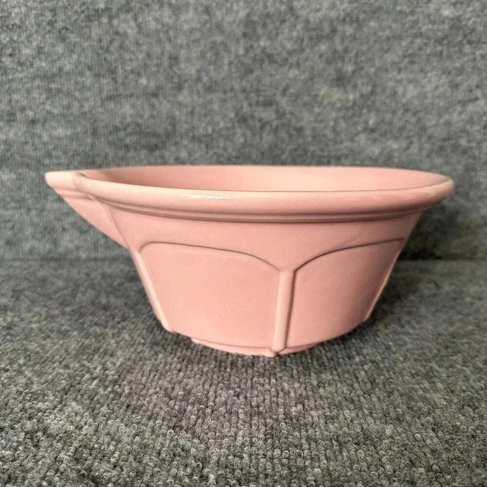 Rosanna Batter Mixing Bowl Pink Ceramic With Pour Spout Retro Pinup Kitchen